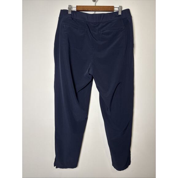 Chico's Womens Lightweight Ankle Pants Size 2.5 14R Blue Zipper Pocket Jogger - Picture 2 of 8